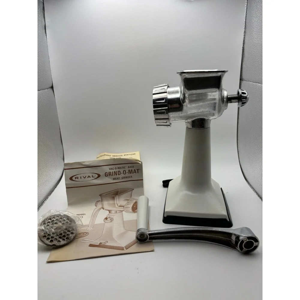 Rival Grind-o-Mat 303 VTG Meat‎ Grinder Food Chopper Grind-O-Matic White In Box